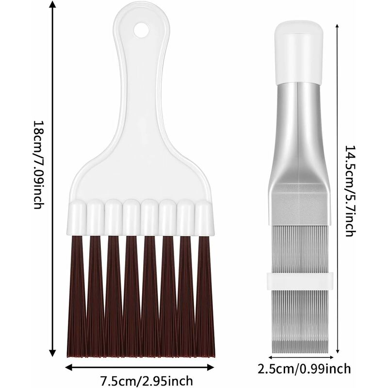 2 pcs Air Conditioner Condenser Fin Comb, Fin Cleaning Brush Air Conditioner Fin Cleaner Refrigerator Coil Cleaning