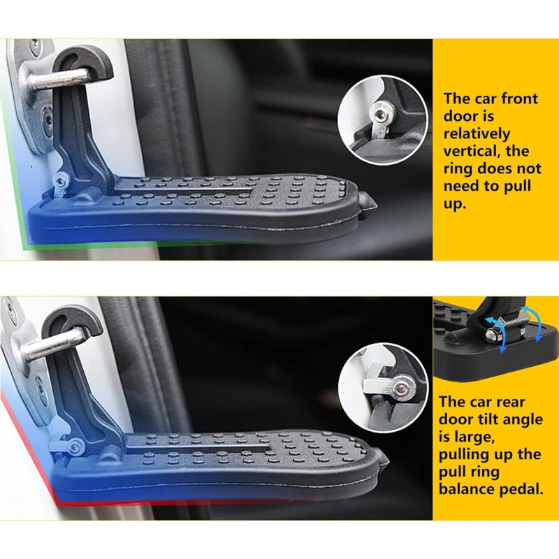 Car Door Pedal, Car Door Pedal Foot Nail U Car Door Latch Hook Pedal, With Auxiliary Pedal With Safety Hammer (16Cm,