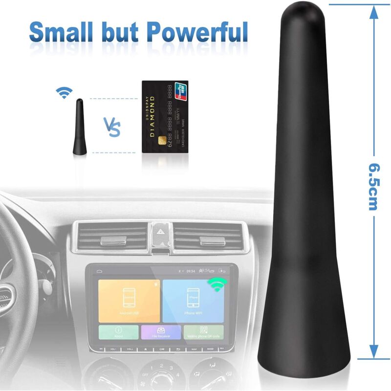 Autoparts Universal 65Mm Short Car Antenna Modified Carbon Fiber Style Black