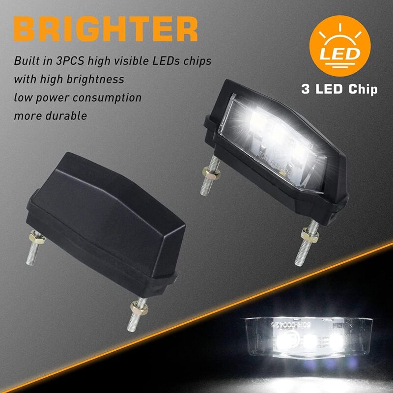 1 Pc Motorcycle License Plate Light, 12V Universal Motorcycle LED Tail Light Rear License Plate Lamp, White Light