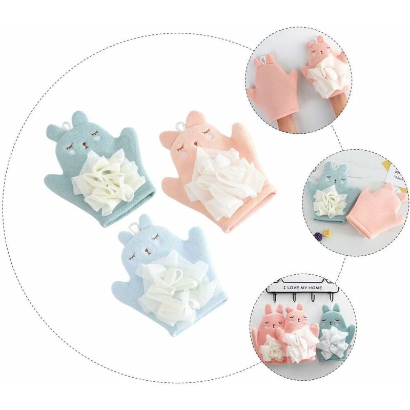 Children'S Bath Sponge Glove Cartoon Baby Kids Bath Shower Gloves Bath Sponge Bath Puppet Washcloth Towel With Animal