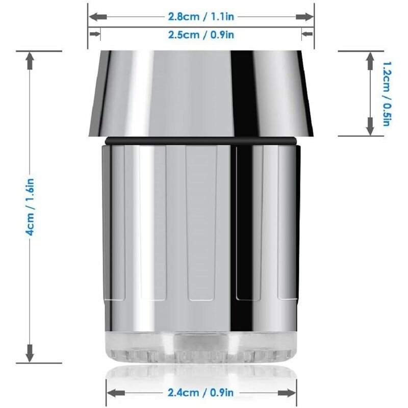 2 pcs LED Water Faucet, 7 Colors Changing Glow Water Faucet Light Water Flow Color Changing Faucet Sink Tap For Kitchen