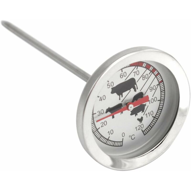 Stainless Steel ROasting Thermometer - Analog Meat Thermometer Up To 120°C - Bbq Thermometer - Meat Needle