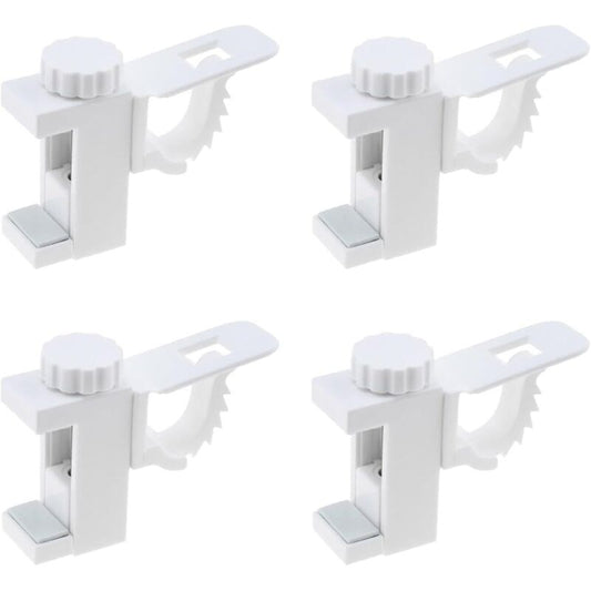 4 pcs Curtain Holder Clip Bracket, Adjustable Crossbar Curtain ROd Towel Storage Hook