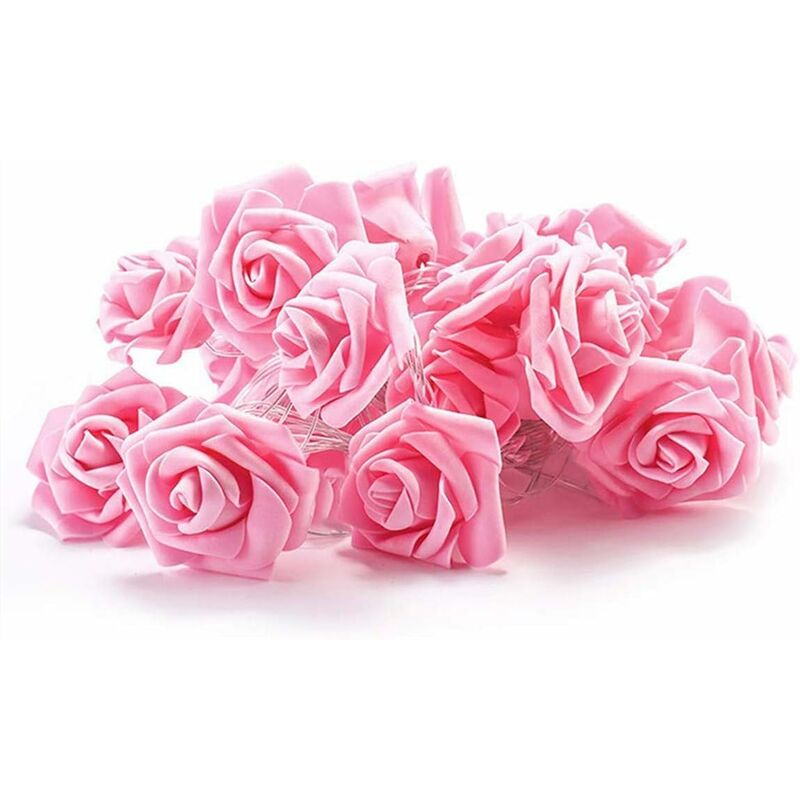 Battery Operated LED String Lights Pink Flowers Pattern Diameter 6Cm, Pe (Polyethylene)., Pink, 3M 20LED