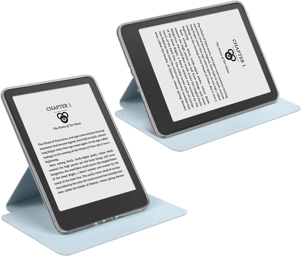 360° Rotating & Detachable Magnetic Case for 6.8" Kindle Paperwhite 11th Generation (2021)  – Auto Wake/Sleep, Hands-Free Stand, Clear Back Cover(Light blue)