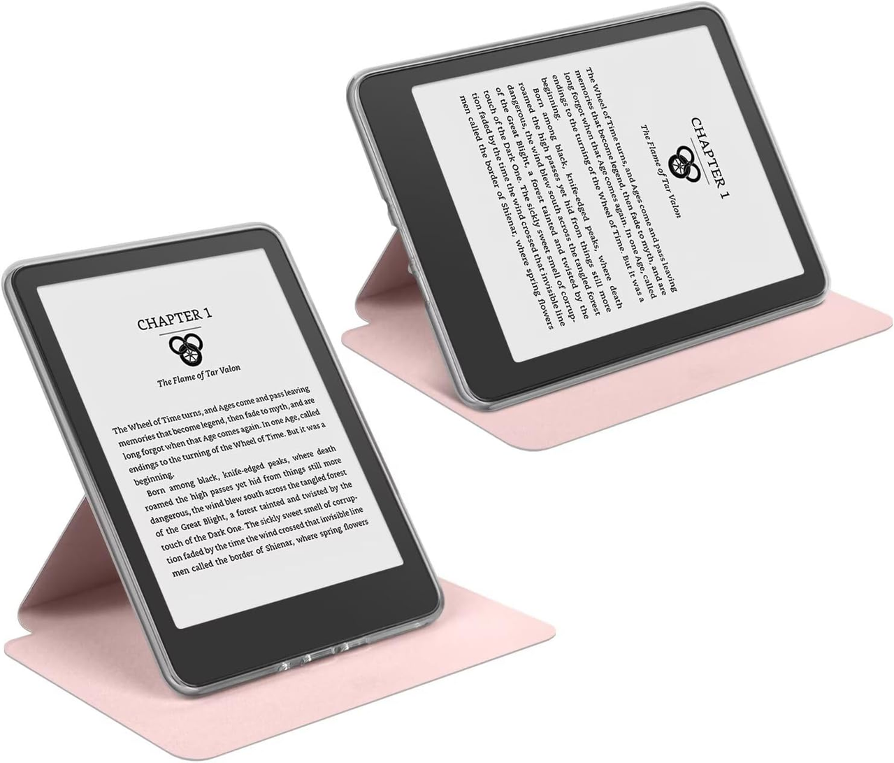 360° Rotating & Detachable Magnetic Case for 7" Kindle Paperwhite 12th Generation (2024)  – Auto Wake/Sleep, Hands-Free Stand, Clear Back Cover(pink)