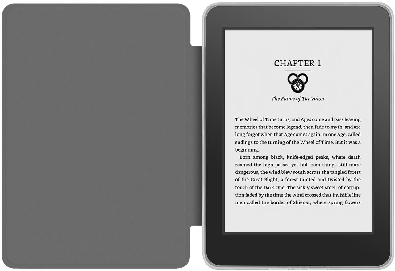 360° Rotating & Detachable Magnetic Case for 6.8" Kindle Paperwhite 11th Generation (2021)  – Auto Wake/Sleep, Hands-Free Stand, Clear Back Cover (black)