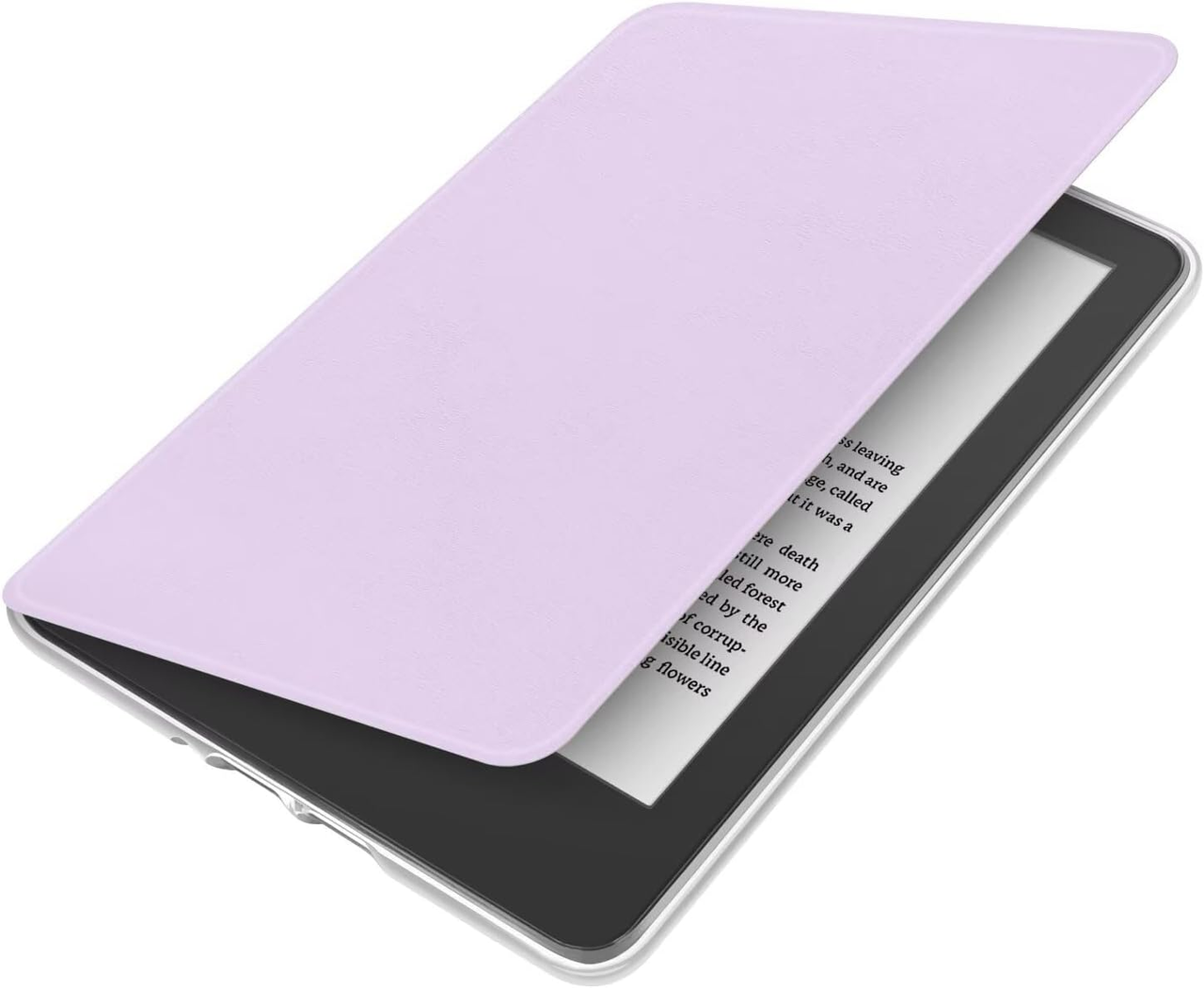 360° Rotating & Detachable Magnetic Case for 6.8" Kindle Paperwhite 11th Generation (2021)  – Auto Wake/Sleep, Hands-Free Stand, Clear Back Cover (Light purple)