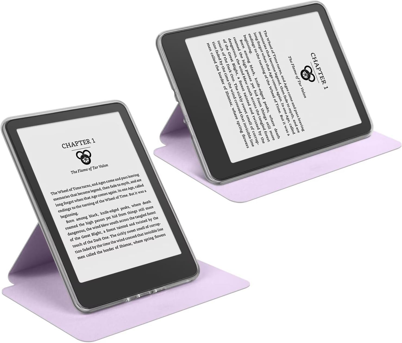 360° Rotating & Detachable Magnetic Case for 6.8" Kindle Paperwhite 11th Generation (2021)  – Auto Wake/Sleep, Hands-Free Stand, Clear Back Cover (Light purple)
