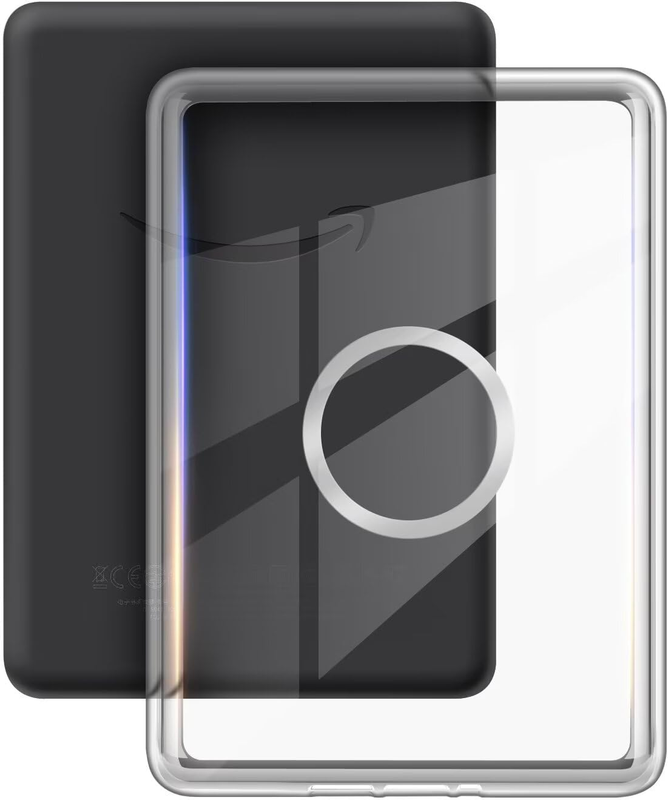 360° Rotating & Detachable Magnetic Case for 6.8" Kindle Paperwhite 11th Generation (2021)  – Auto Wake/Sleep, Hands-Free Stand, Clear Back Cover (Light purple)