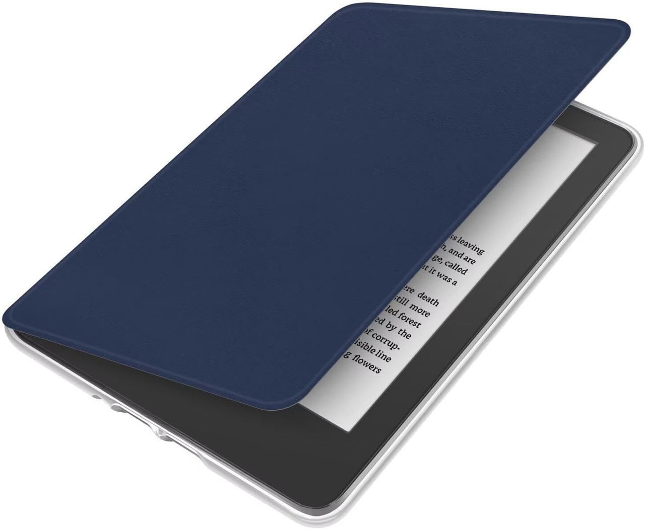 360° Rotating & Detachable Magnetic Case for 6.8" Kindle Paperwhite 11th Generation (2021)  – Auto Wake/Sleep, Hands-Free Stand, Clear Back Cover (Dark Blue)