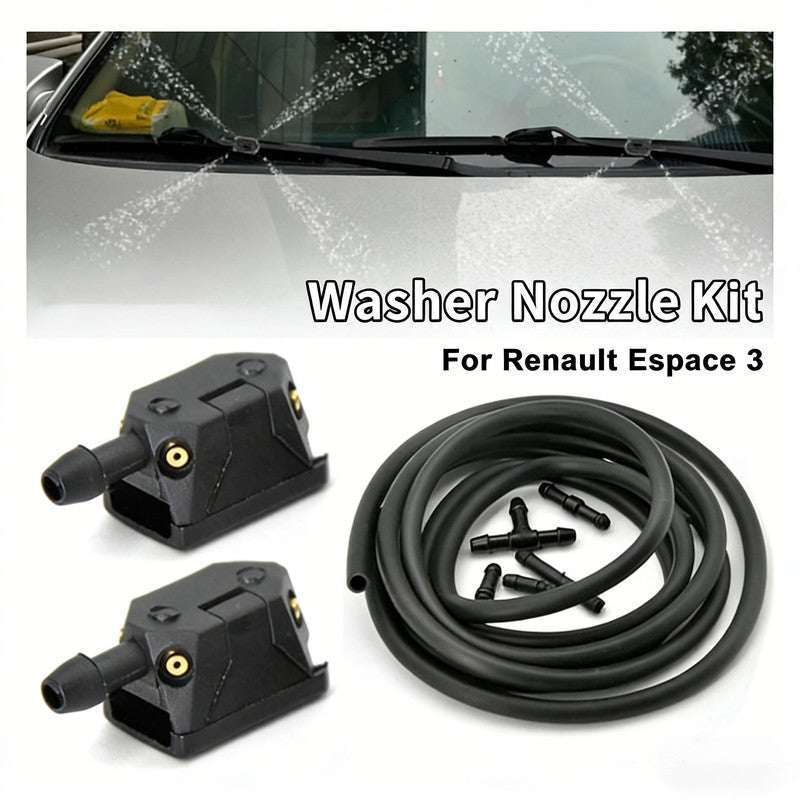 Adjustable 4-hole car wiper arm washer nozzle 8mm/9mm, compatible with Renault Espace 3 windshield washer retrofit.
