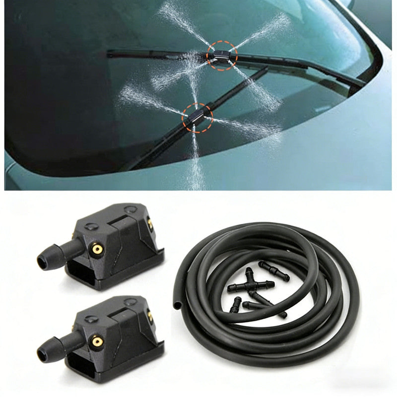 Adjustable 4-hole car wiper arm washer nozzle 8mm/9mm, compatible with Renault Espace 3 windshield washer retrofit.
