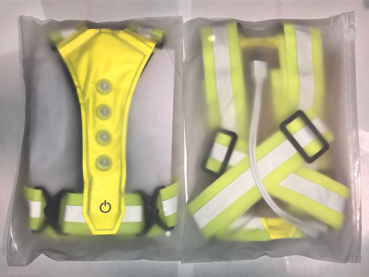 Running Lights - High Quality - LED - USB Rechargeable - Reflective Vest - One Size