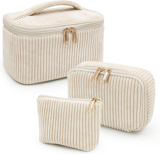 Tassen Women's Toiletry Bags, 3 Pieces, Floral Pattern, Toiletry Bags, Makeup Bags, Portable Toiletry Bags, Large Size, Girls, Modern