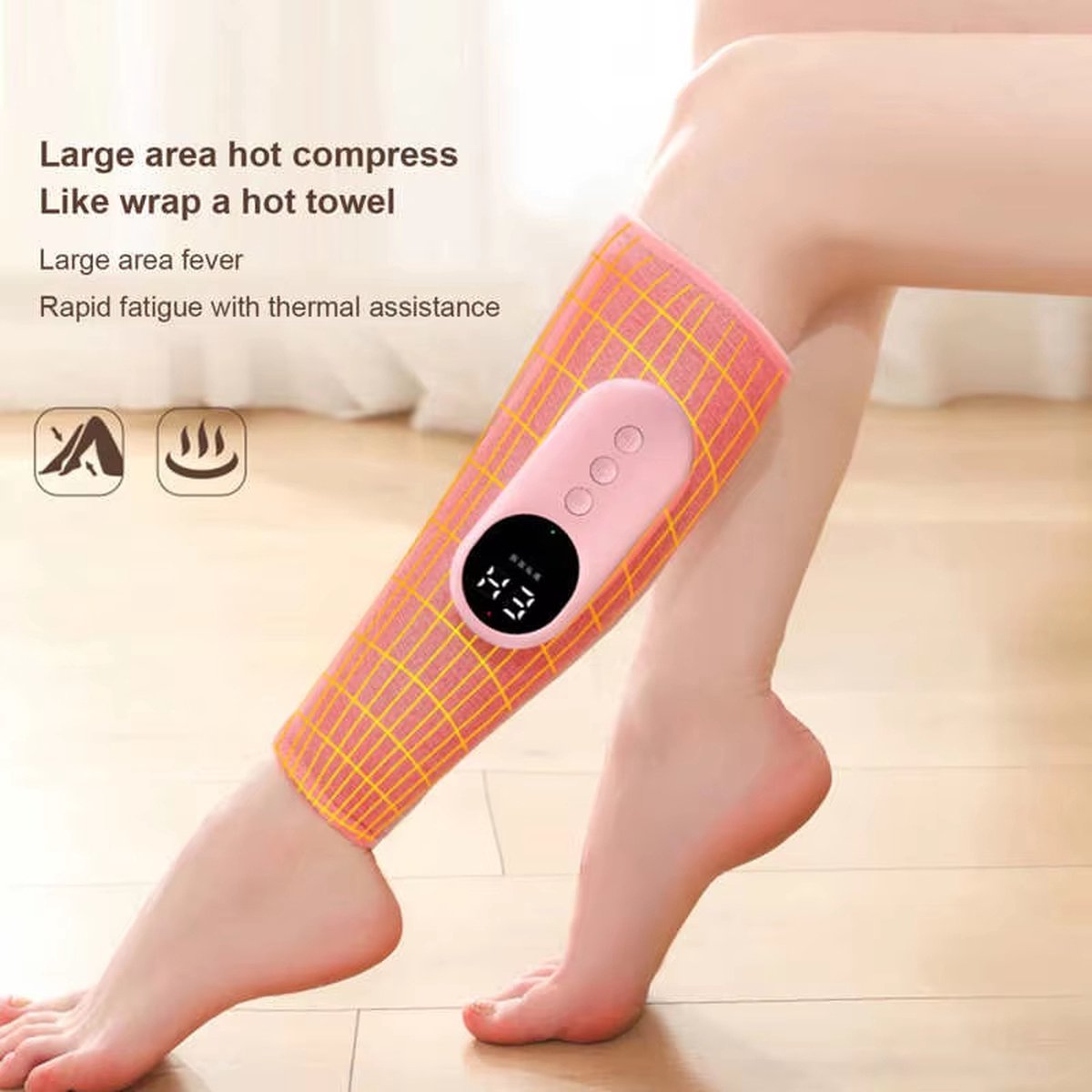 Leg massager - Calf massager - Leg massager for blood circulation -  Cordless massage - Air compression - Relieves leg pain - Adjustable intensity (grey)