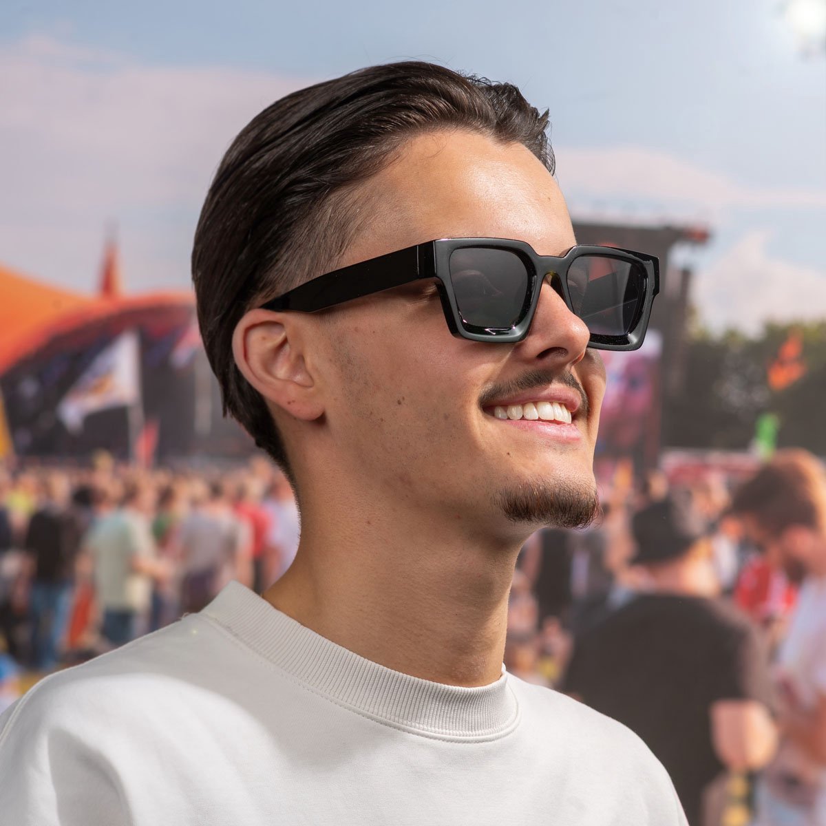 Lunettes de soleil carrées - Lunettes de soleil pour femmes - Lunettes Festival - Lunettes Rave - Lunettes - Monture épaisse - Black
