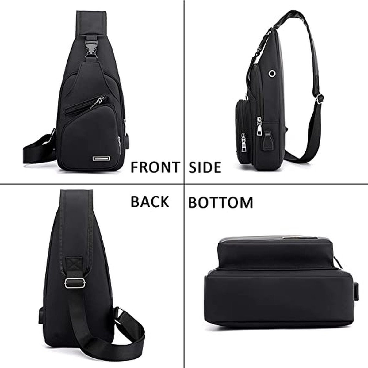 Fanny pack - Shoulder bag - With USB charging port - Men's - Chest bag - Anti-theft - Blue