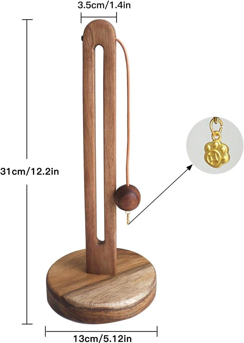 Wooden paper towel roll holder, freestanding farmhouse-style kitchen organizer, compatible with most paper towel rolls