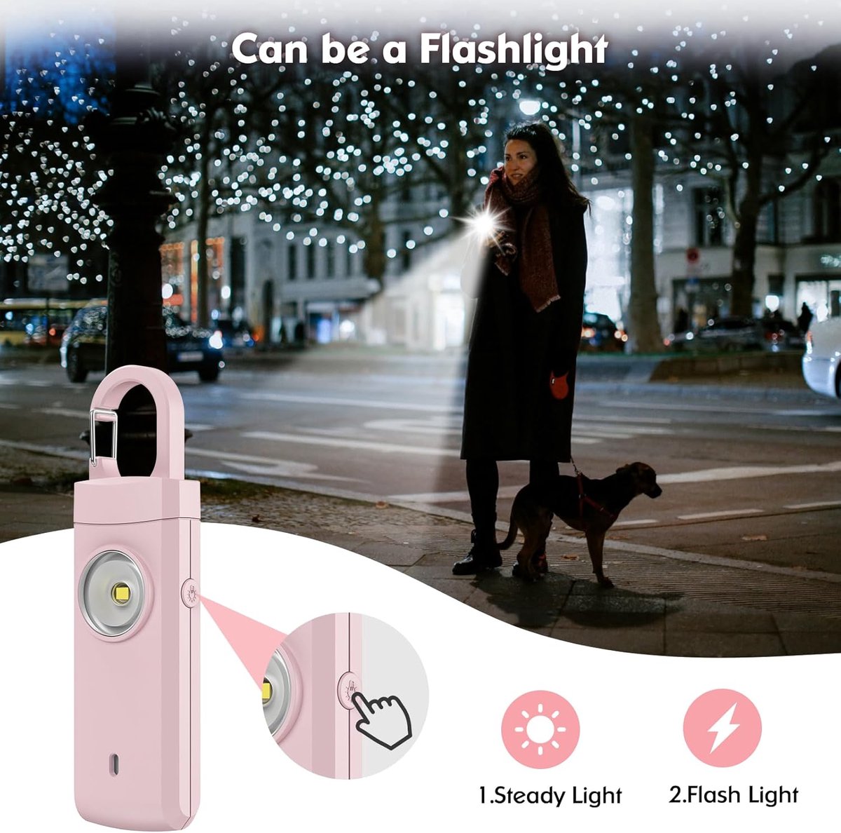 Personal Alarm - Powerful 130dB Sound and Flashing Light - Personal Security Alarm - Self-Defense Keychain - Personal Protection - Emergency Signal - Senior Alarm - Portable Security Alarm