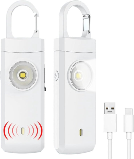 Personal Alarm - Powerful 130dB Sound and Flashing Light - Personal Security Alarm - Self-Defense Keychain - Personal Protection - Emergency Signal - Senior Alarm - Portable Security Alarm - Wit