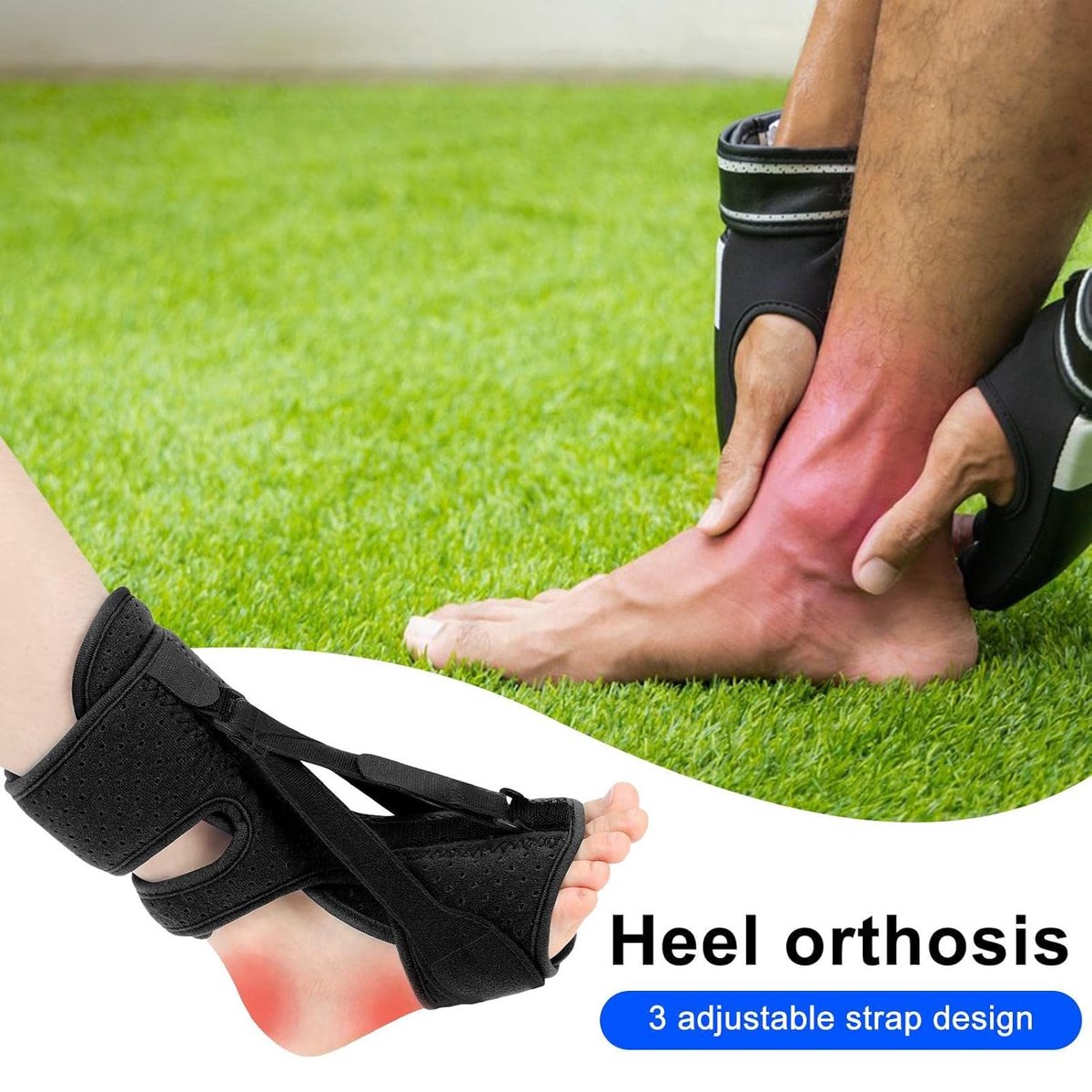 Night splint - Heel spur - Heel spur orthosis - Achilles tendon orthosis - Splint - Strasbourg sock - Achilles tendon - Extra support - Grijs