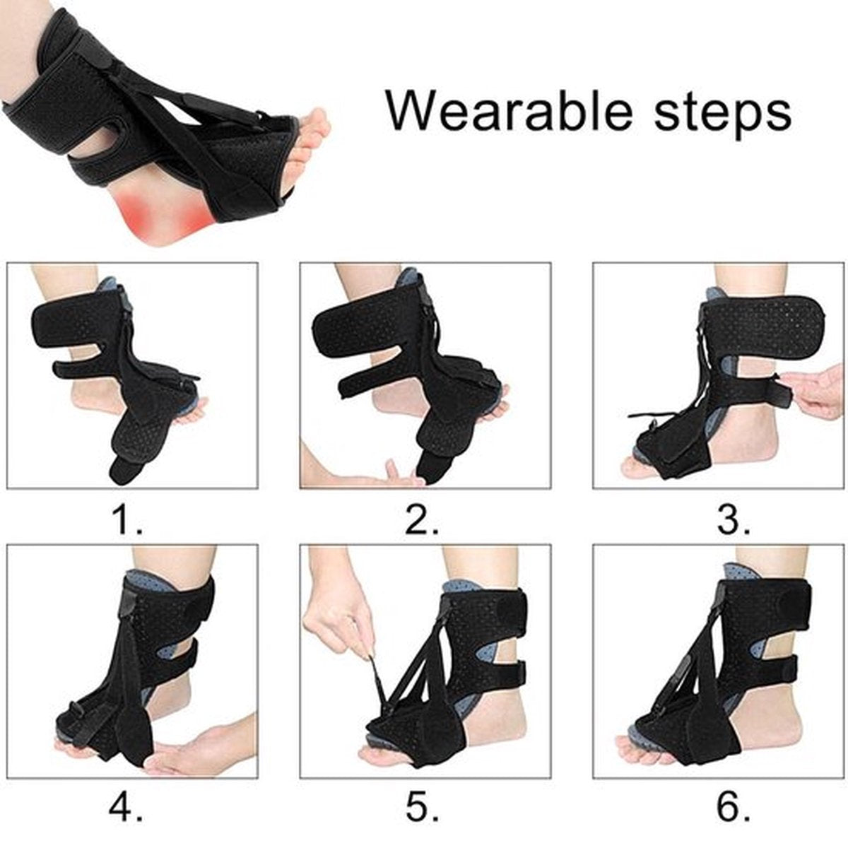 Night splint - Heel spur - Heel spur orthosis - Achilles tendon orthosis - Splint - Strasbourg sock - Achilles tendon - Extra support - Violet