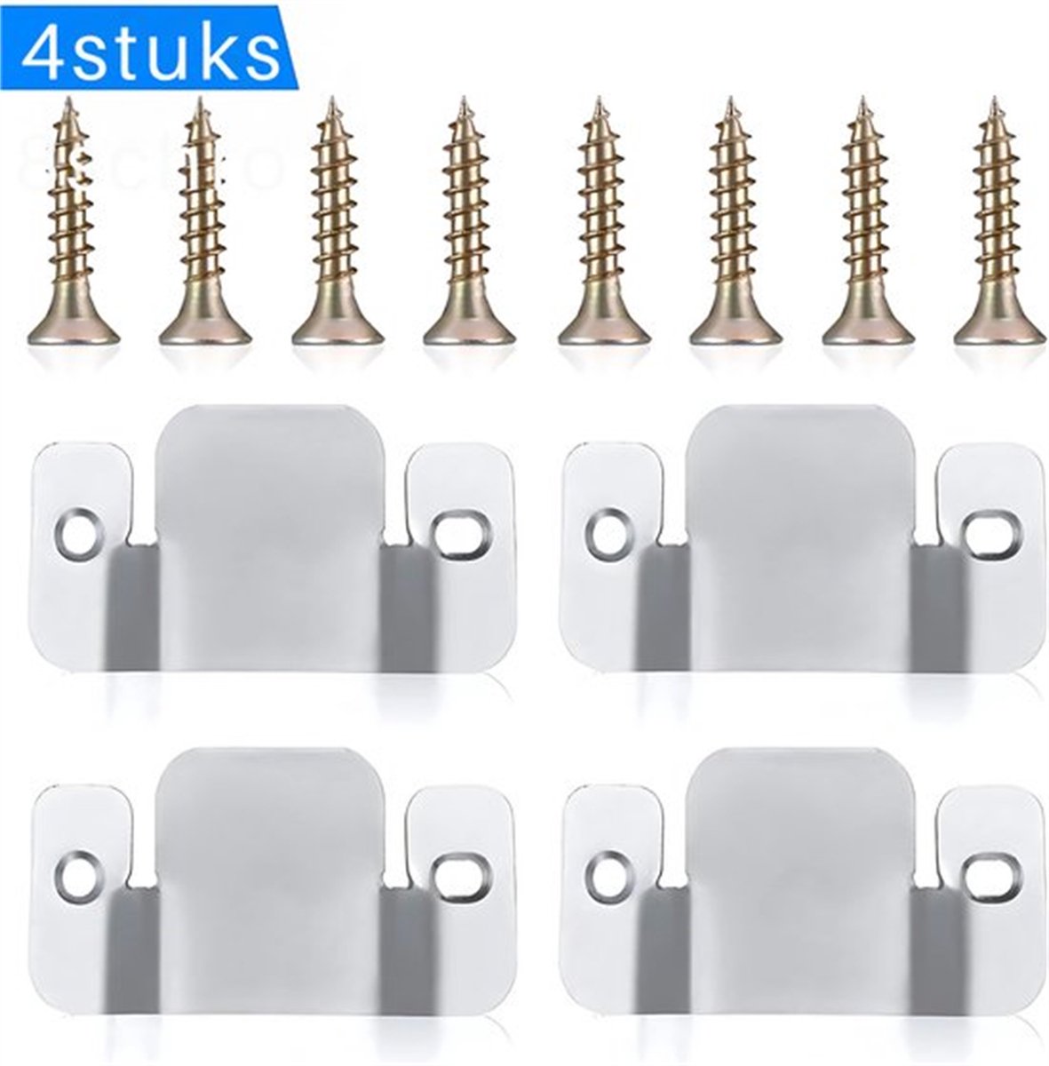 4-Piece Sectional Sofa Connectors, Furniture Connectors, Premium Metal Sofa Connector with Screws, Suitable for Two-Seater Sofas (Silver) - Cabinet Brackets