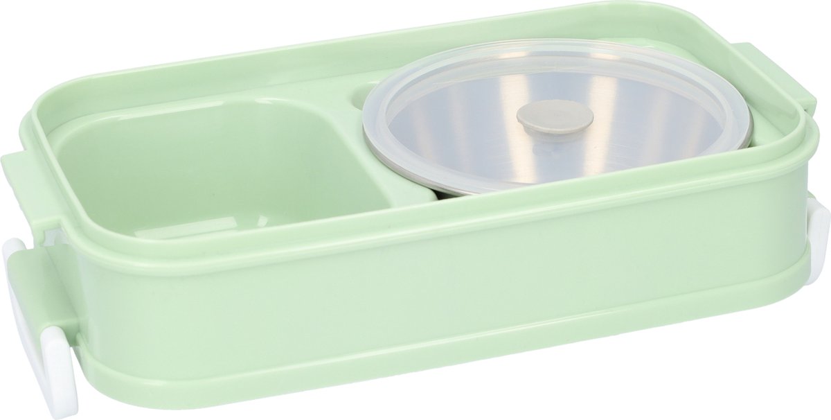 Green Lunch Box with Soup Bowl - Bento Box - Adult Lunch Box - Meal Boxes - Children's Lunch Box - Lunch Box with Compartments - Airtight and Leakproof - BPA-Free
