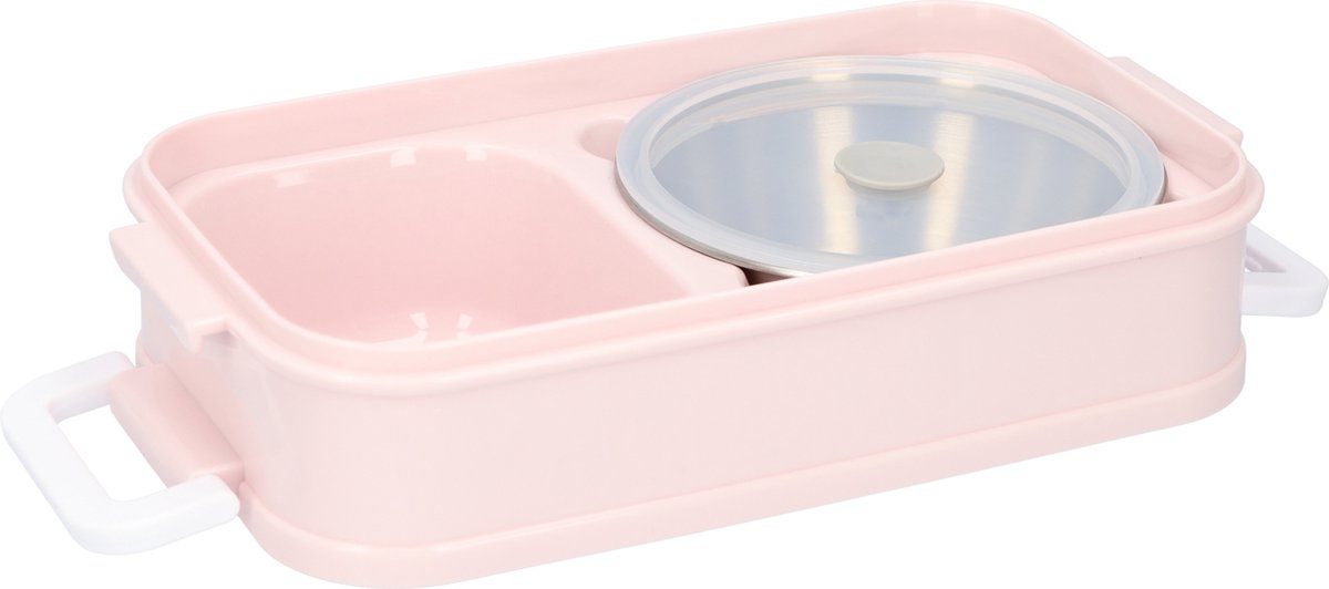 Pink Lunch Box with Soup Bowl - Bento Box - Adult Lunch Box - Meal Boxes - Children's Lunch Box - Lunch Box with Compartments - Airtight and Leakproof - BPA-Free