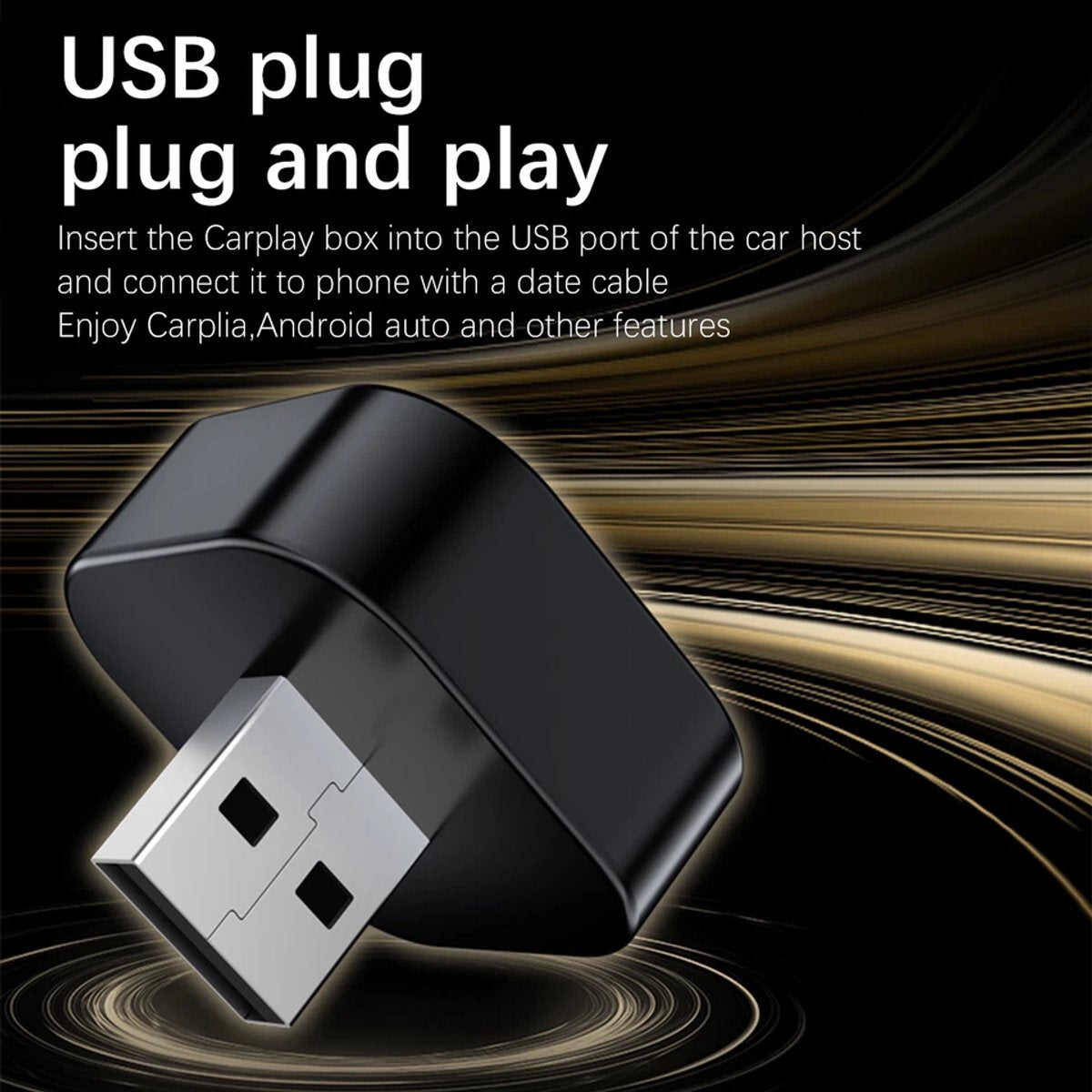 2-in-1 Wireless USB Car Adapter for Android CarPlay