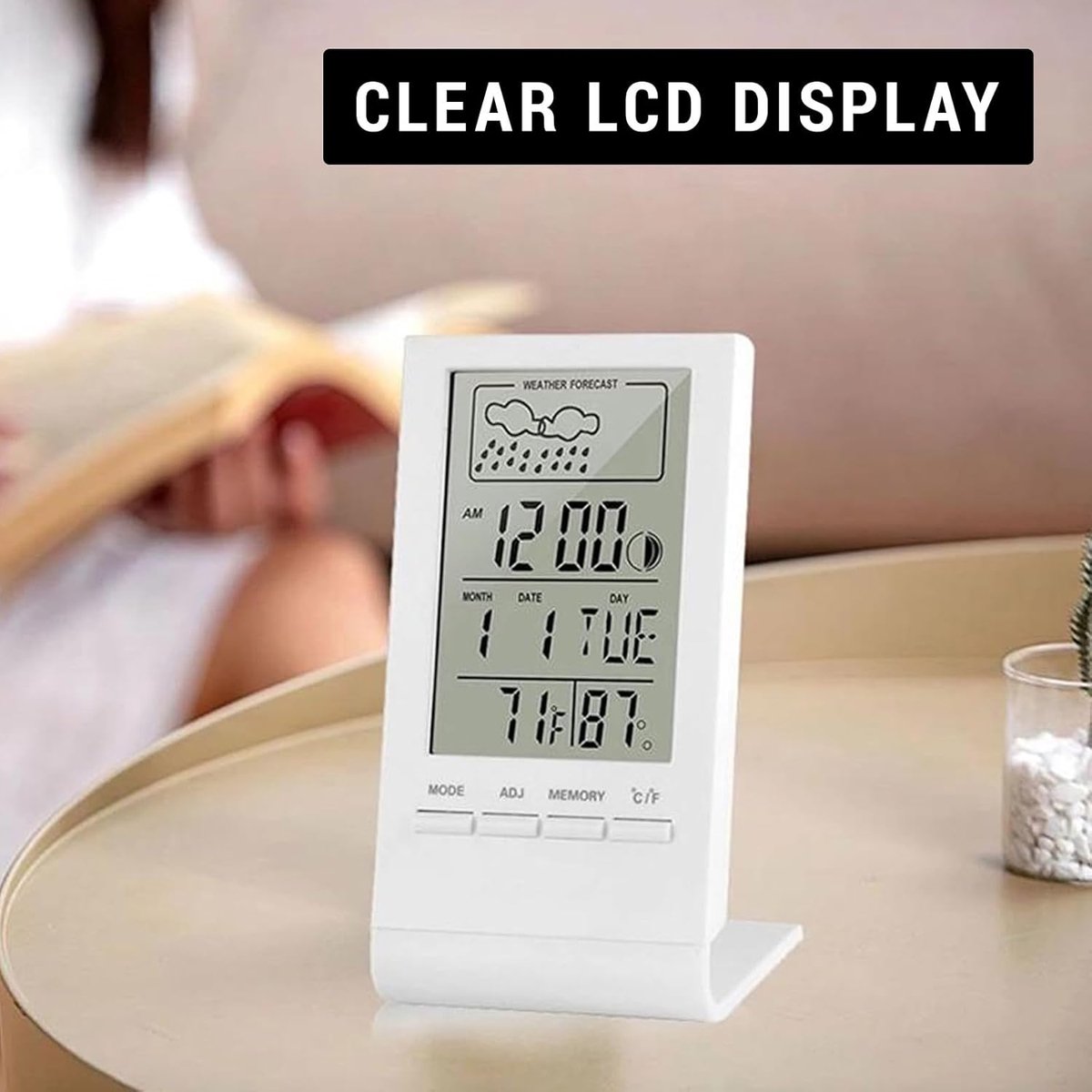 Weather Station - Thermometer - Hygrometer - Indoor/Outdoor Digital Weather Station with Radio-Controlled Clock, Trend Display and Date/Day of the Week - Smart Thermometer for Home and Office