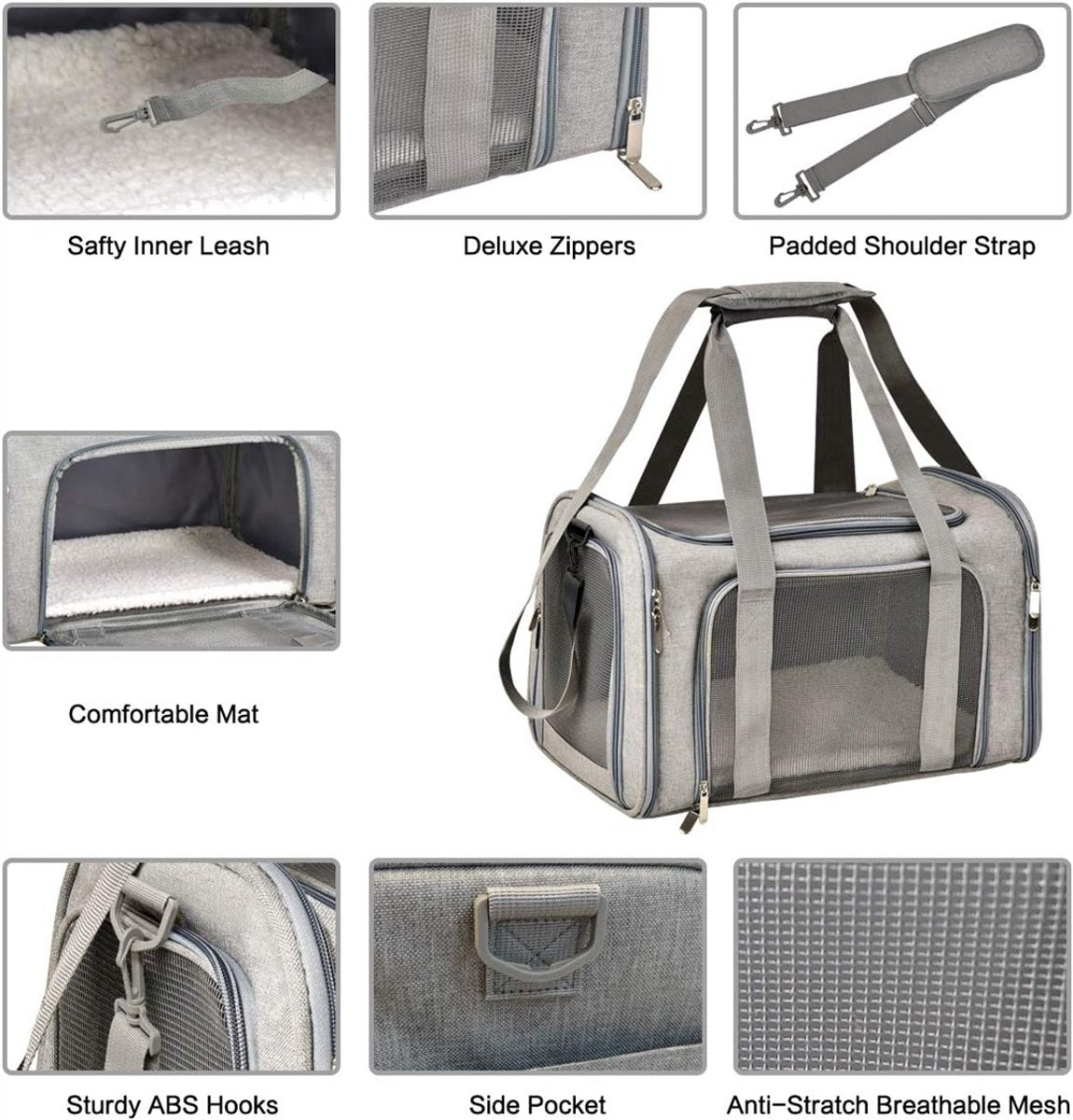 Bicycle panniers - Dog carrier bag for airplanes - Carrier bag for small dogs - Size L - Cat basket, dog basket, portable pet basket with soft sides - Foldable for puppy/rabbit travel