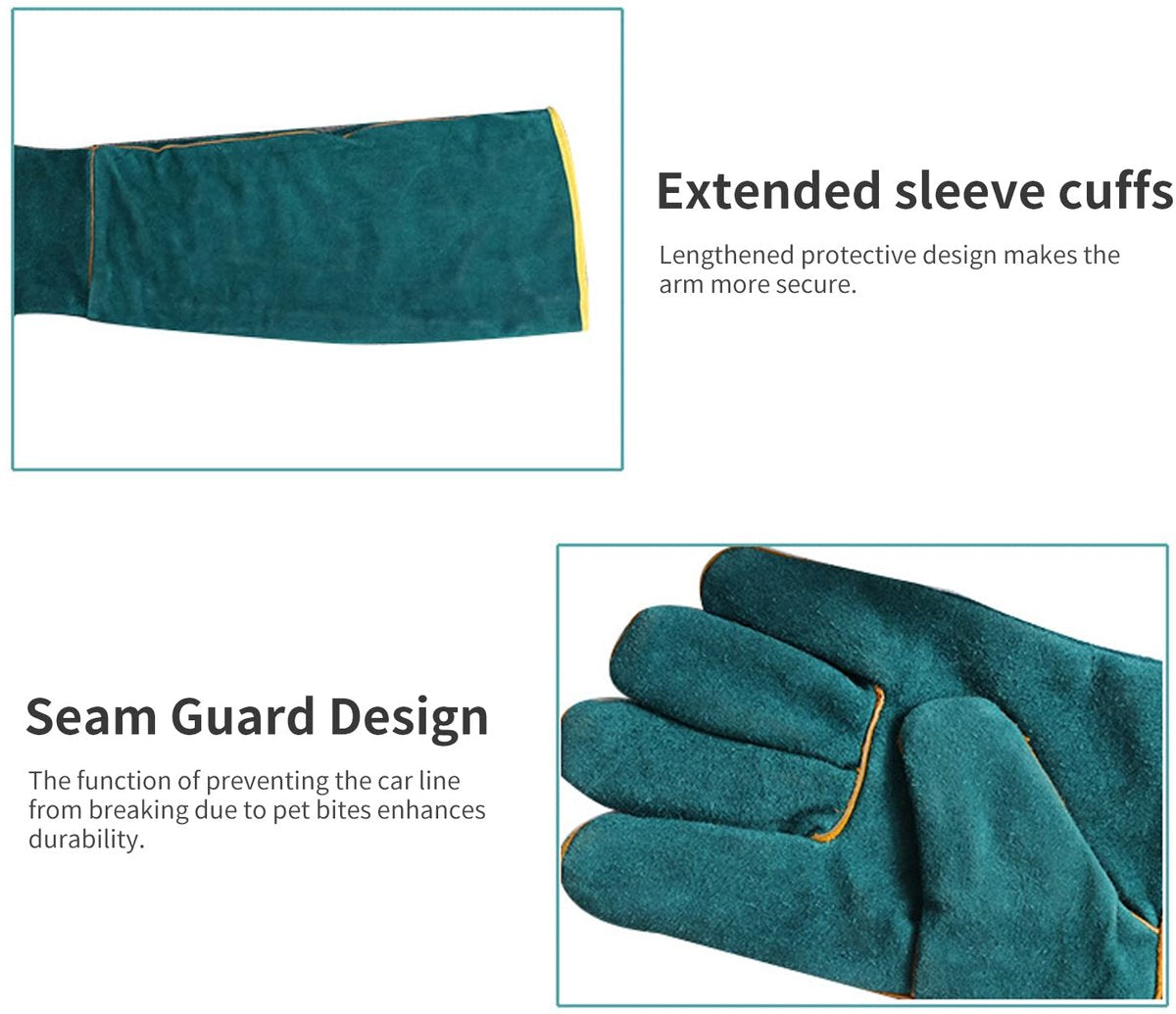 Anti-bite safety gloves - Pet gloves - Anti-bite gloves - Safety gloves - Pet protective gloves - Welding gloves - Anti-bite - Suitable for dogs, cats and pipes - Size L - 60 cm
