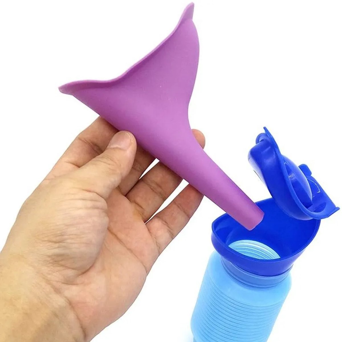 Compact, foldable travel urinal - blue - 750ml