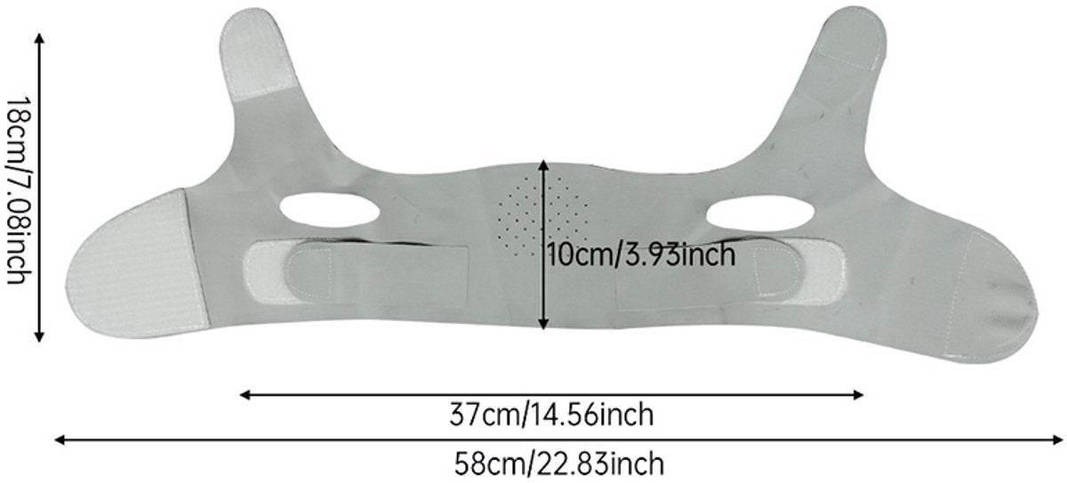 Reusable face sleep mask - V-shaped chin strap - Firming and tightening band for double kin - Sleep mask - Light green