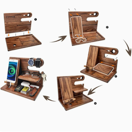 Phone stand - organizer - jewelry holder - desk organizer - gift for men - for cell phones, gifts for him, husband, bedside table, gifts