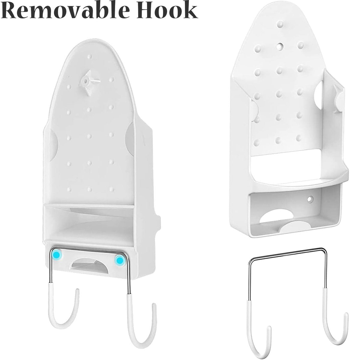 Ironing board and iron holder - Wall-mounted iron - Suspension system for your ironing board AND iron - Simple ironing board holder - 308*148*106mm - Black