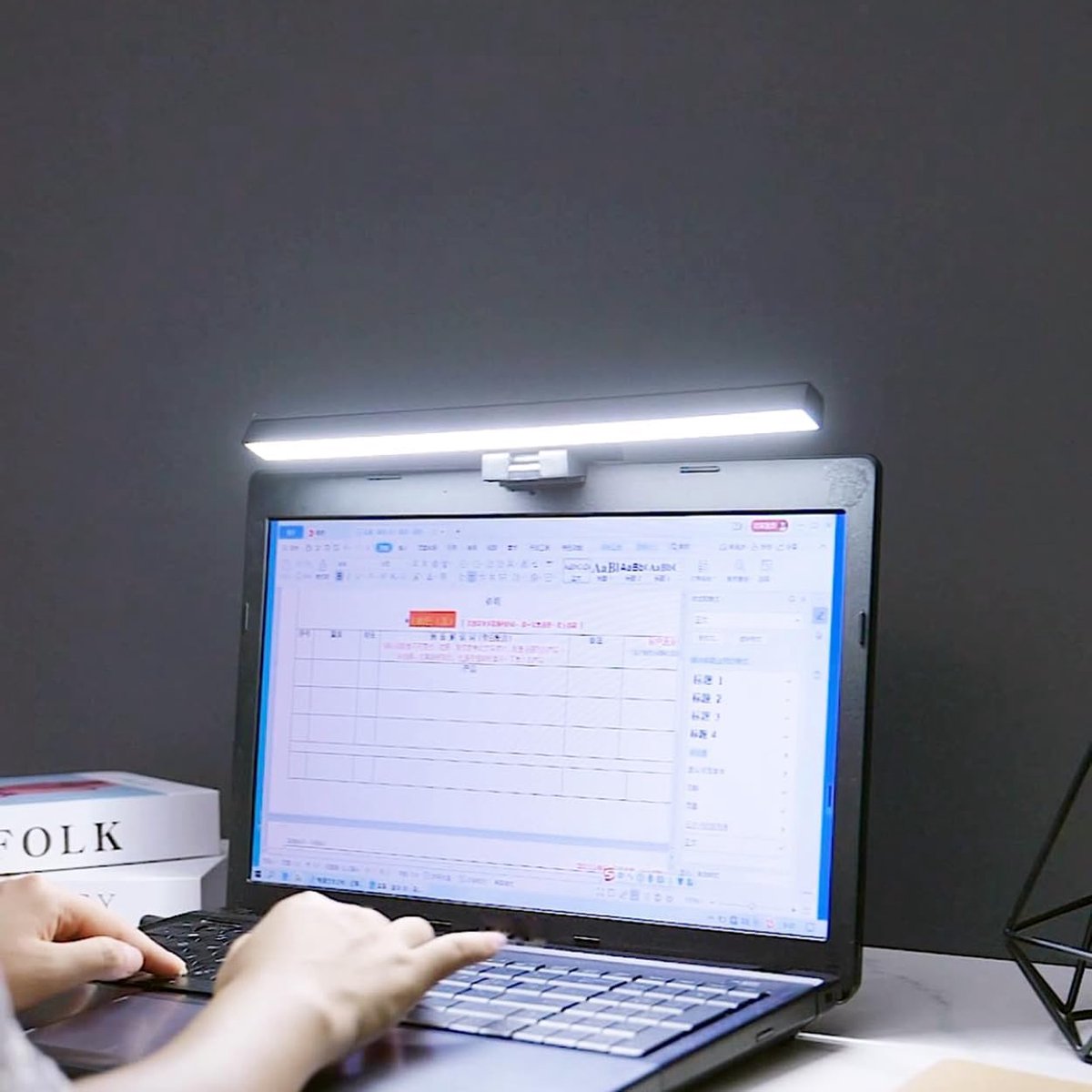 Clip-on desk lamp - 3 LED levels - Clip-on reading lamp - Black