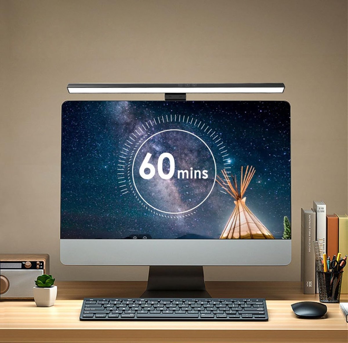 Clip-on desk lamp - 3 LED levels - Clip-on reading lamp - Black