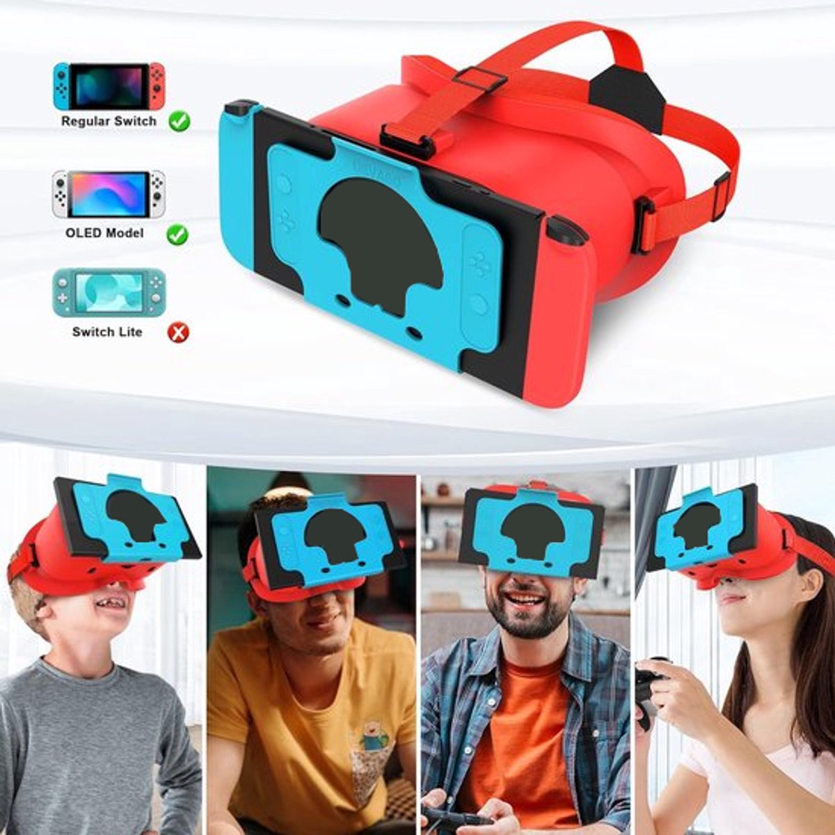 Compatible with Nintendo Switch VR headsets and OLED models, VR virtual reality glasses with adjustable HD lenses, comfortable headband, suitable for Nintendo Switch OLED VR 3D gaming glasses, suitable for boys