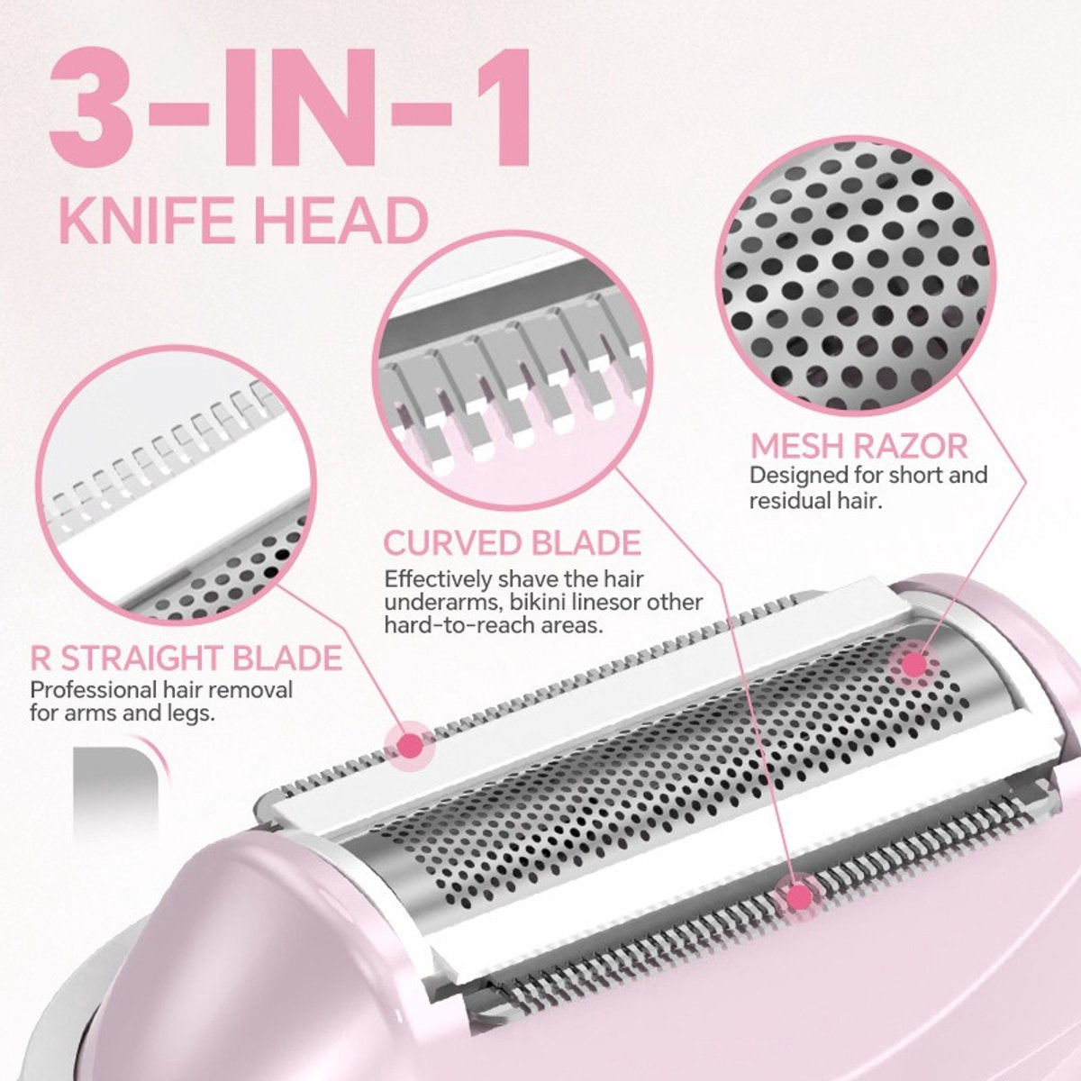 Electric shavers for women - Electric shaver - Trimmer - Epilator - Hair removal devices - Facial hair removal - Bikini trimmer - for body, underarms, legs and bikini line - compact
