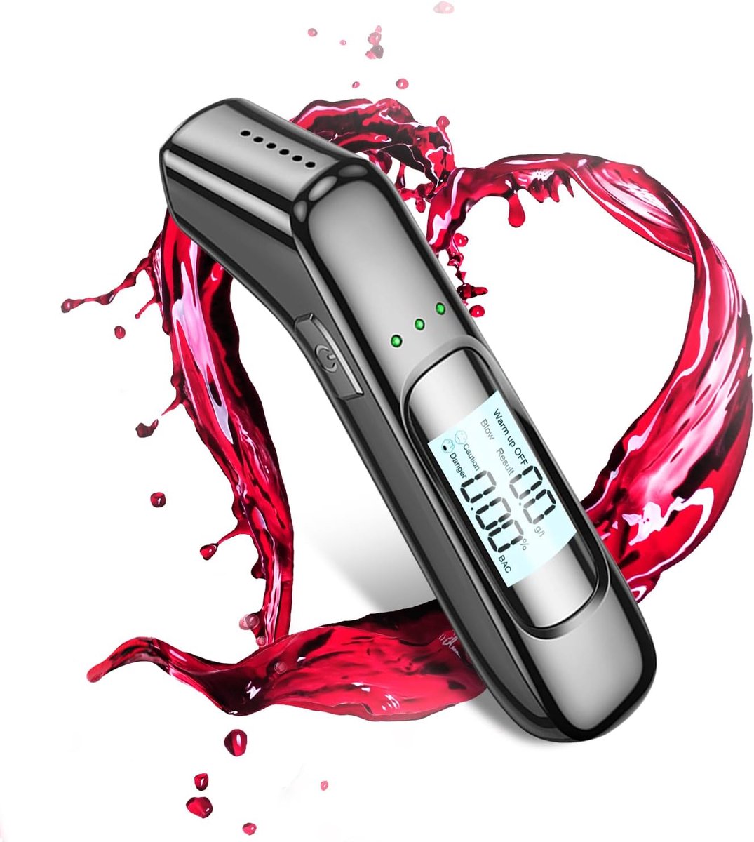 Breathalyzer - Digital Breathalyzer - Portable Breathalyzer - Breathalyzer - With HD LED and high-sensitivity chip - USB rechargeable - Highly accurate breathalyzer for drunk driving - Road safety