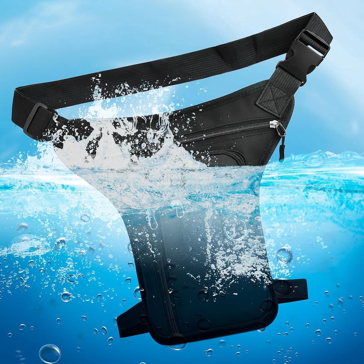 Waterproof Outdoor Waist and Leg Bag with Adjustable Straps for Men and Women - Blauw