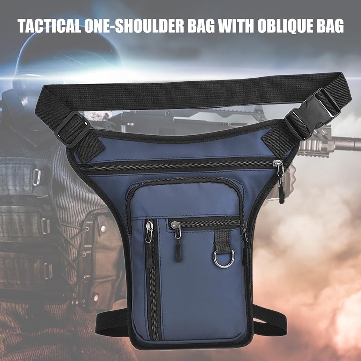 Waterproof Outdoor Waist and Leg Bag with Adjustable Straps for Men and Women - Blauw