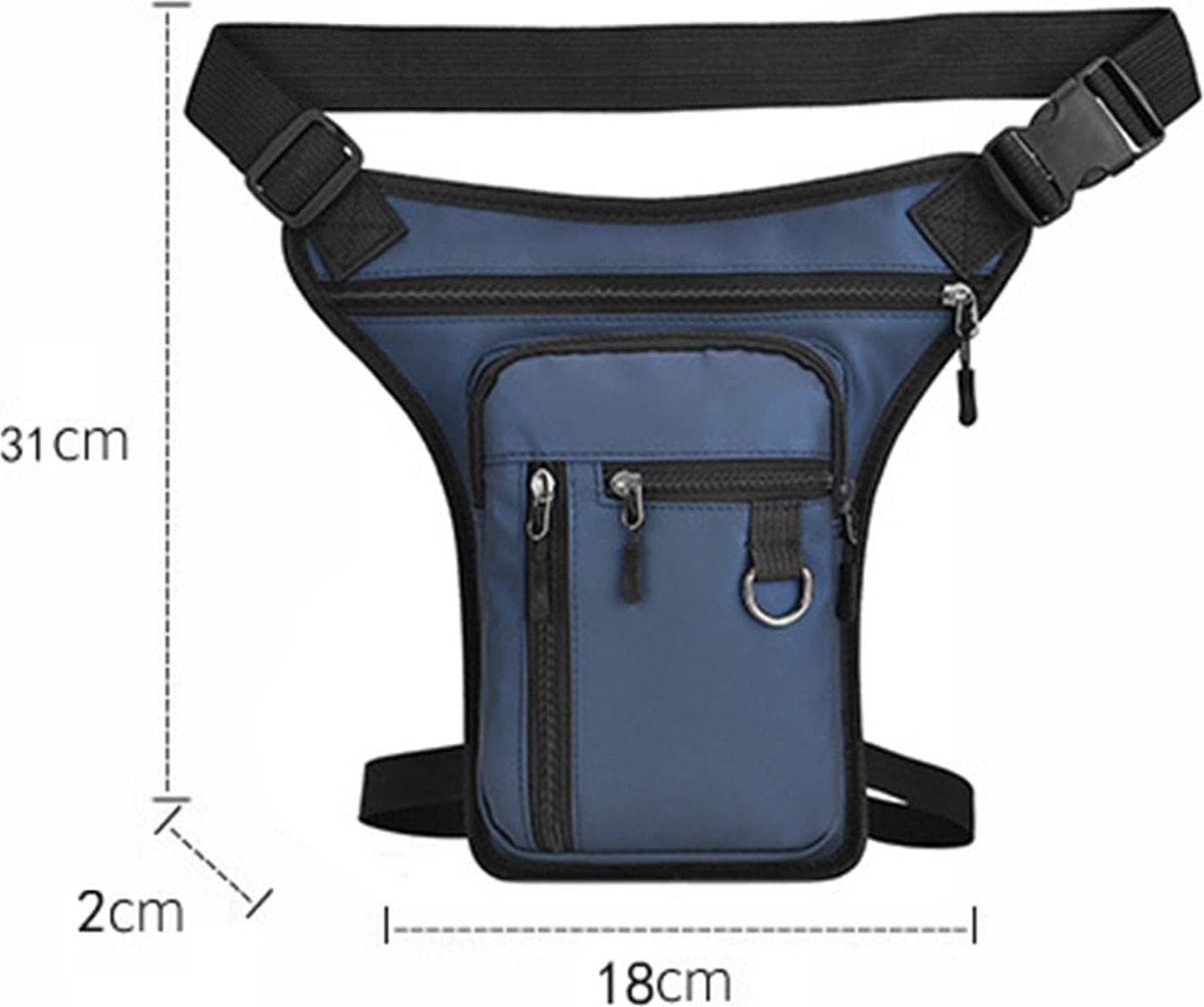 Waterproof Outdoor Waist and Leg Bag with Adjustable Straps for Men and Women - Blauw