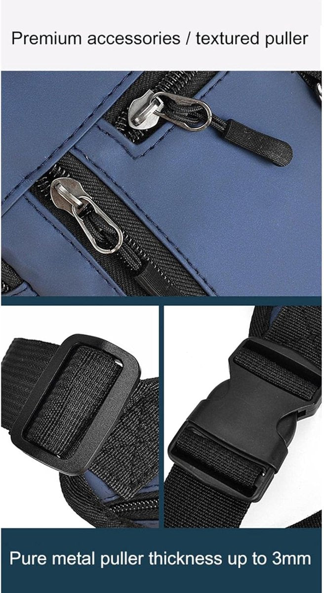 Waterproof Outdoor Waist and Leg Bag with Adjustable Straps for Men and Women - Blauw