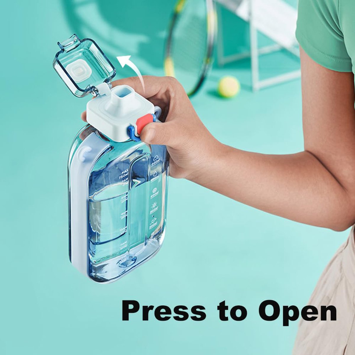 Sports Water Bottle - Fitness Water Bottle - Water Bottle - 750ml Leakproof Bottle - Water Bottle - Suitable for travel, picnics, camping, hiking - Blue