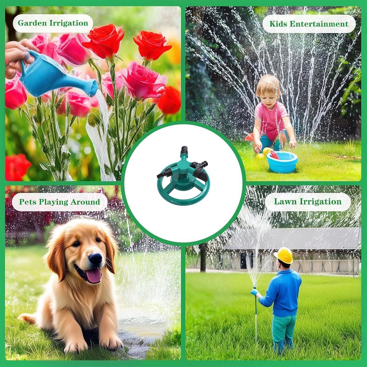 Oscillating Sprinkler - Circular Garden Sprinkler - Rotary Lawn Sprinkler - Sprinkler - Water Sprinkler - Irrigation System - Vegetable Garden